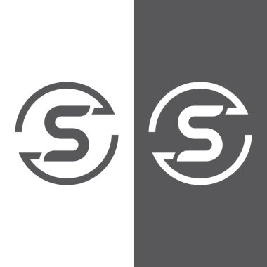 S harfi logo tasarım vektörü