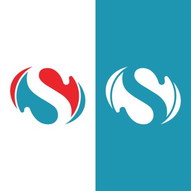S harfi logo tasarım vektörü