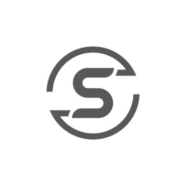 S harfi logo tasarım vektörü