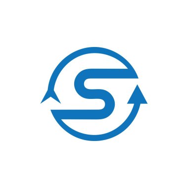 S harfi logo tasarım vektörü