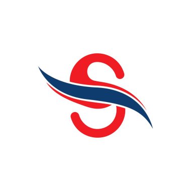 S harfi logo tasarım vektörü