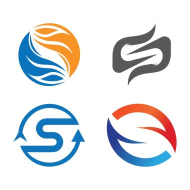 S harfi logo tasarım vektörü