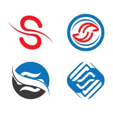 S harfi logo tasarım vektörü
