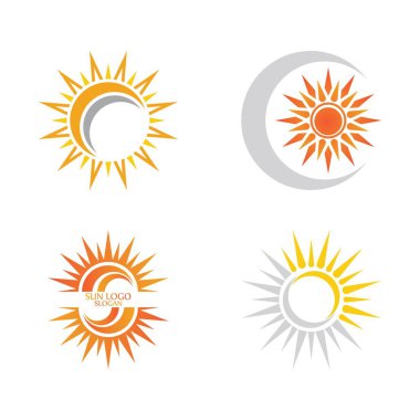 Güneş Vektörü illüstrasyon Simgesi Logo Şablonu tasarımı