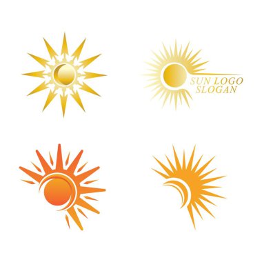 Güneş Vektörü illüstrasyon Simgesi Logo Şablonu tasarımı