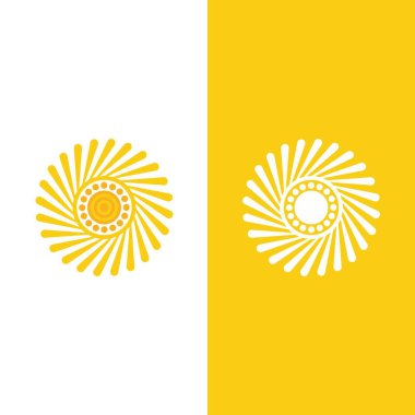 Güneş Vektörü illüstrasyon Simgesi Logo Şablonu tasarımı