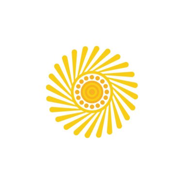 Güneş Vektörü illüstrasyon Simgesi Logo Şablonu tasarımı