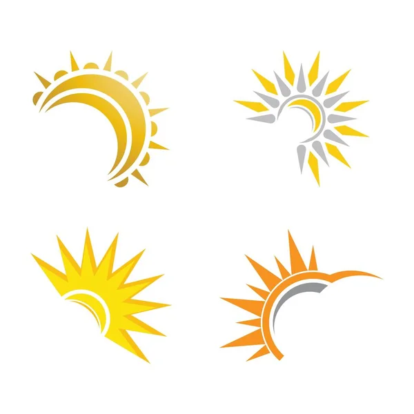 Sun Vector Ilustración Icono Logo Plantilla Diseño — Vector de stock