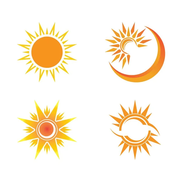 Sun Vector Ilustración Icono Logo Plantilla Diseño — Vector de stock