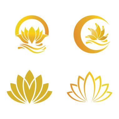 Güzellik vektör lotus çiçekleri logo tasarım
