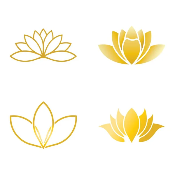 Krása Vektorové Lotosové Květy Navrhnout Logo — Stockový vektor