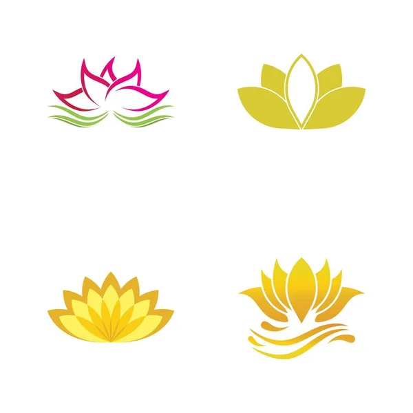 Krása Vektorové Lotosové Květy Navrhnout Logo — Stockový vektor
