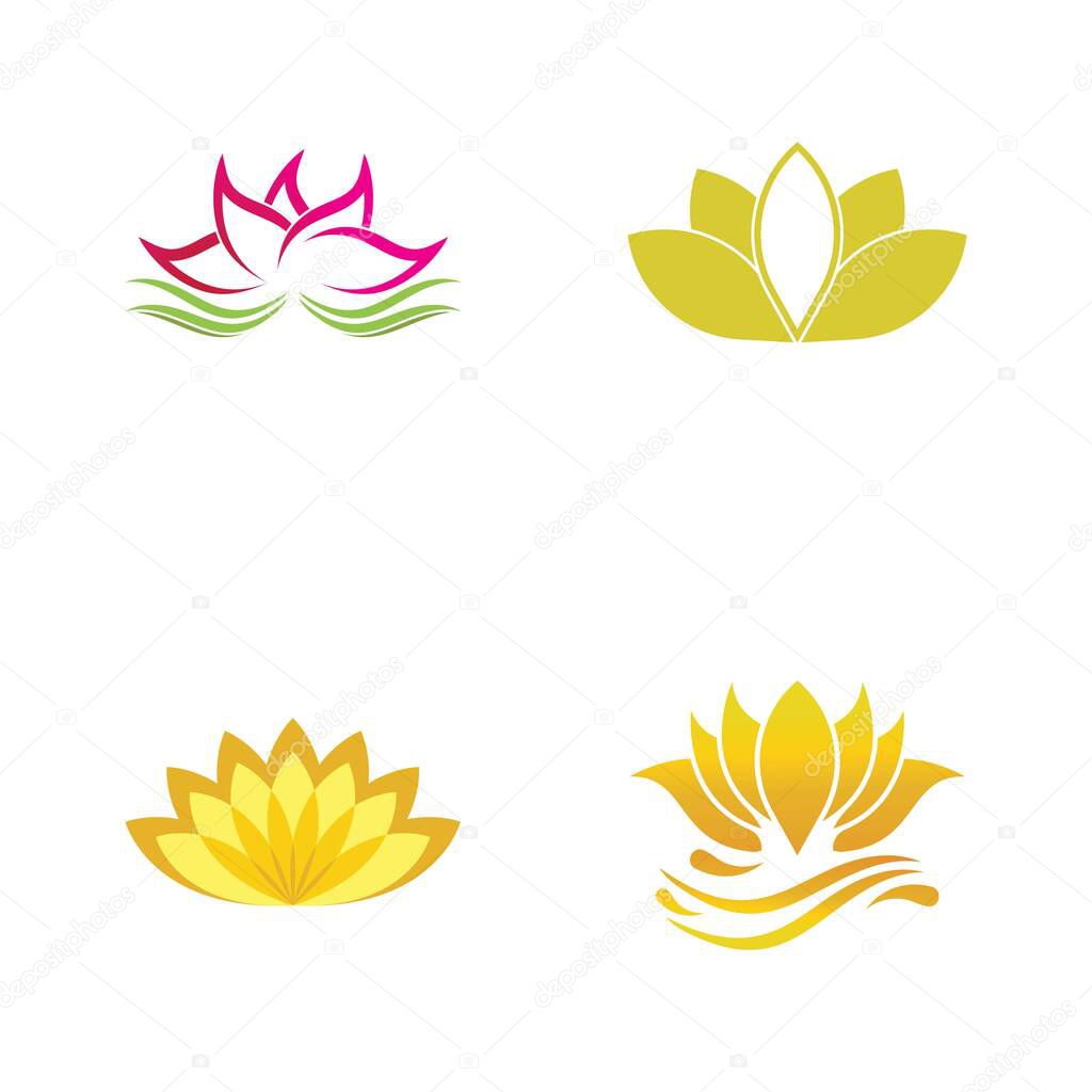 Beauty Vector lotus flowers design logo