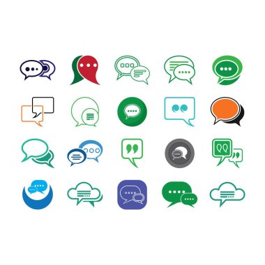 Konuşma balonu simgesi Logo şablonu vektör çizimi