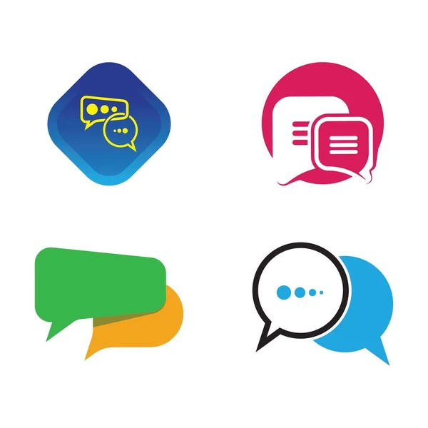 Speech Bubble Icon Logo Template Vector Illustration — Stock Vector