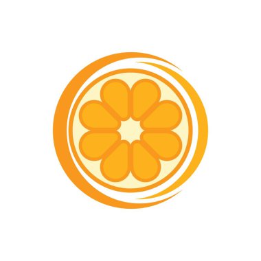 Turuncu logo tasarımı Vektör simgesi çizimi