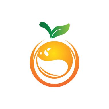 Turuncu logo tasarımı Vektör simgesi çizimi