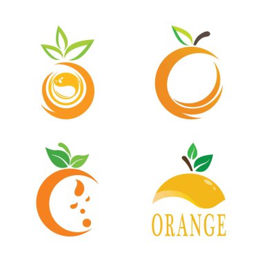 Turuncu logo tasarımı Vektör simgesi çizimi