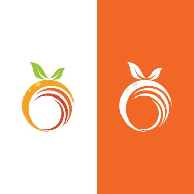 Turuncu logo tasarımı Vektör simgesi çizimi