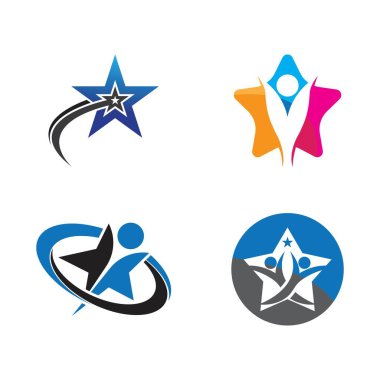 Yıldız simgesi şablon vektör illüstrasyon tasarımı