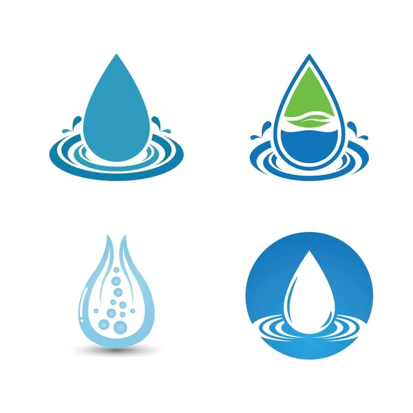 Agua Gota Logotipo Plantilla Vector Ilustración Diseño — Vector de stock