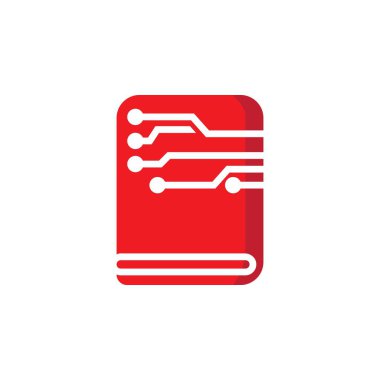 Dijital kitap logo teknolojisi vektör ikonu tasarımı