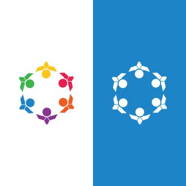 Topluluk, ağ ve sosyal simge tasarım şablonu