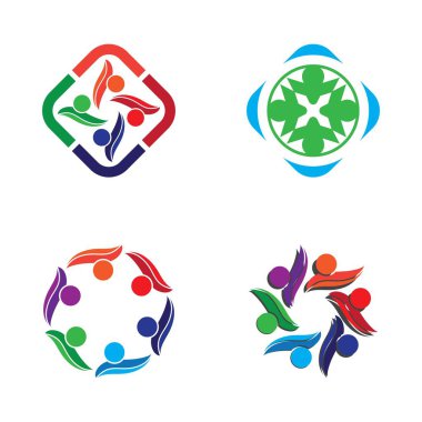 Topluluk, ağ ve sosyal simge tasarım şablonu