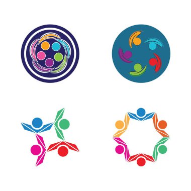 Topluluk, ağ ve sosyal simge tasarım şablonu