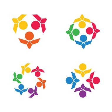 Topluluk, ağ ve sosyal simge tasarım şablonu