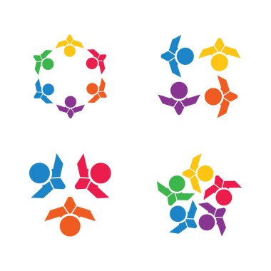 Topluluk, ağ ve sosyal simge tasarım şablonu