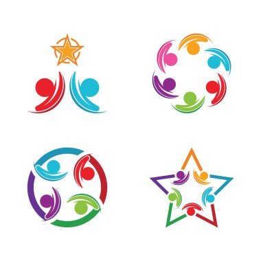 Topluluk, ağ ve sosyal simge tasarım şablonu