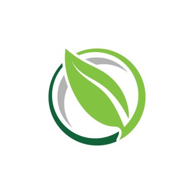 Yeşil ağaç yaprağı ekoloji doğa elementi vektörü logoları