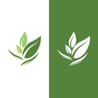 Yeşil ağaç yaprağı ekoloji doğa elementi vektörü logoları