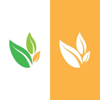 Yeşil ağaç yaprağı ekoloji doğa elementi vektörü logoları