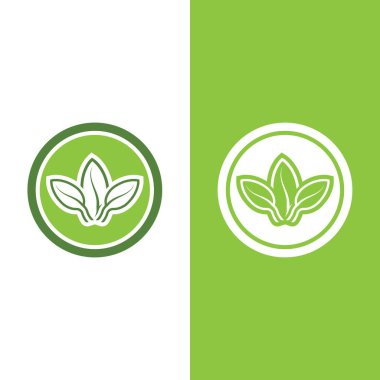 Yeşil ağaç yaprağı ekoloji doğa elementi vektörü logoları