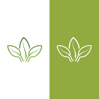 Yeşil ağaç yaprağı ekoloji doğa elementi vektörü logoları