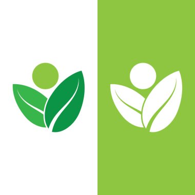Yeşil ağaç yaprağı ekoloji doğa elementi vektörü logoları