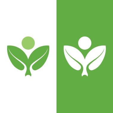 Yeşil ağaç yaprağı ekoloji doğa elementi vektörü logoları