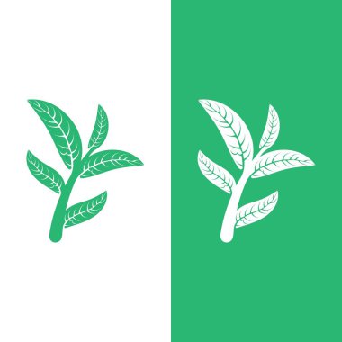 Yeşil ağaç yaprağı ekoloji doğa elementi vektörü logoları