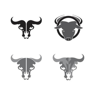 Boğa başlı logo vektör simgesi tasarımı