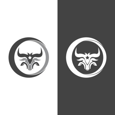 Boğa başlı logo vektör simgesi tasarımı