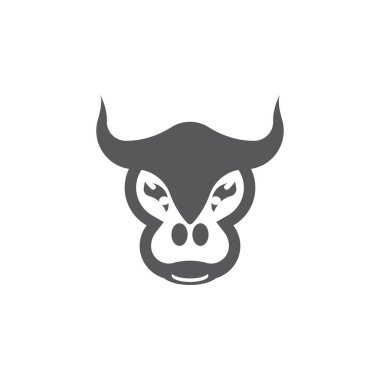Boğa başlı logo vektör simgesi tasarımı