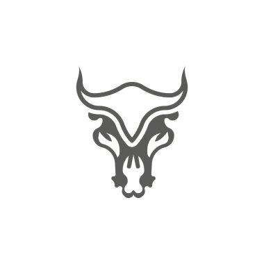 Boğa başlı logo vektör simgesi tasarımı