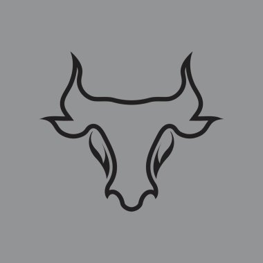 Boğa başlı logo vektör simgesi tasarımı