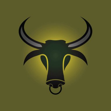 Boğa başlı logo vektör simgesi tasarımı