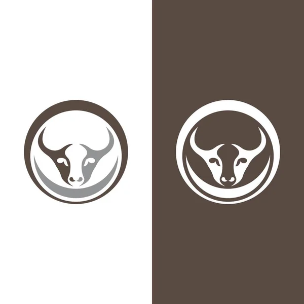 Bullhead Logotyp Vektor Ikon Design — Stock vektor