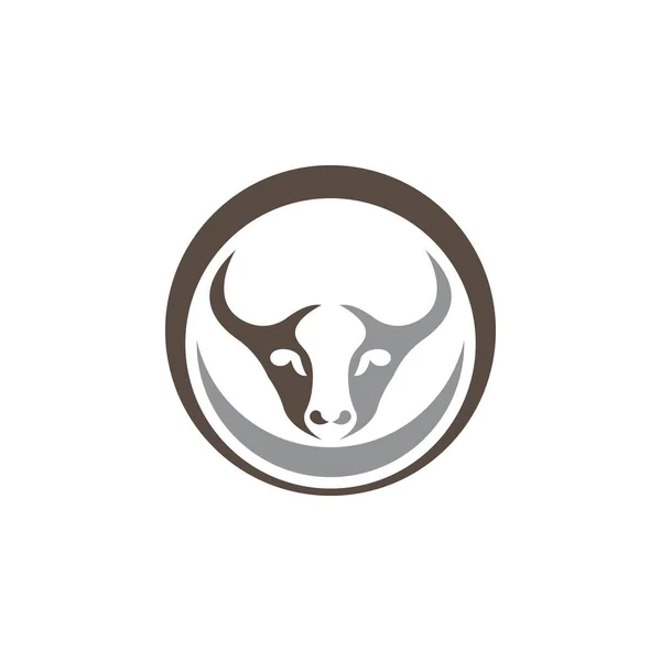 Bull Head Logo Vector Icon Design — Stock Vector