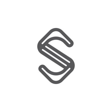 S harfi logo tasarım vektörü