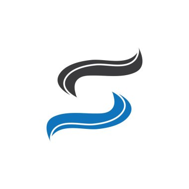 S harfi logo tasarım vektörü
